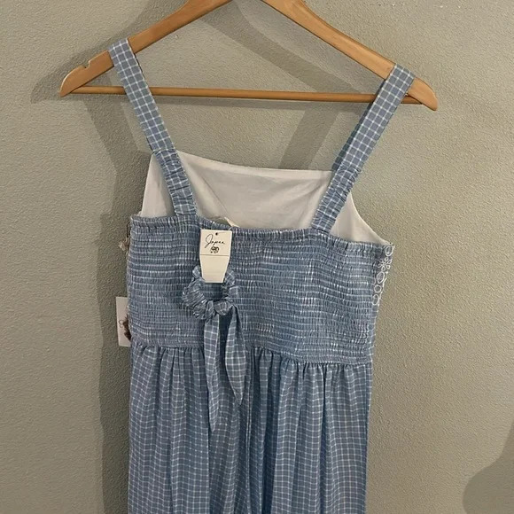 Blue checkered and daisy jumpsuit - Picture 6 of 9